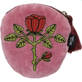 Demi-pochette plate a fermeture eclair - Rose