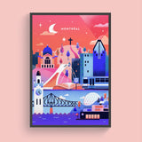 Elaillce-Affiche Montreal Rose 12x18