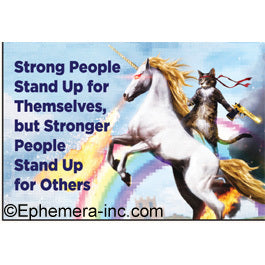 Ephemera Aimant À Frigo Strong People Stand Up For Themselves But Stronger People Stand Up For Others Fridge Magnet