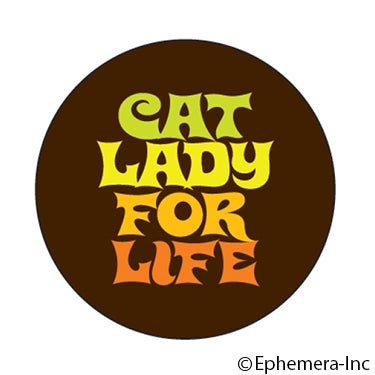 Ephemera Macaron Cat Lady For Life Button