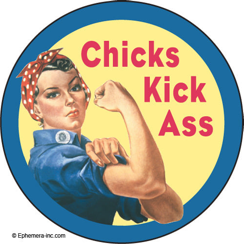Ephemera Macaron Chicks Kick Ass Button