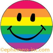 Ephemera Macaron Sourire Fière Pride Smile Face Button