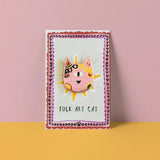 Epinglette Folk Art Cat Meowment - Affichage