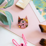 Epinglette Folk Art Cat Meowment - Seule