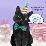 Fresh Paper Cut black cat card 
