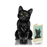 Fresh paper cut black cat card