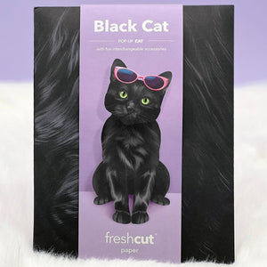 Fresh Paper Cut Black Cat Card