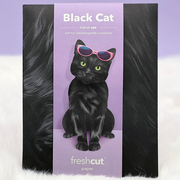 Fresh Paper Cut Black Cat Card
