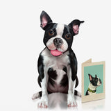 Fresh Paper Cut Carte Boston Terrier