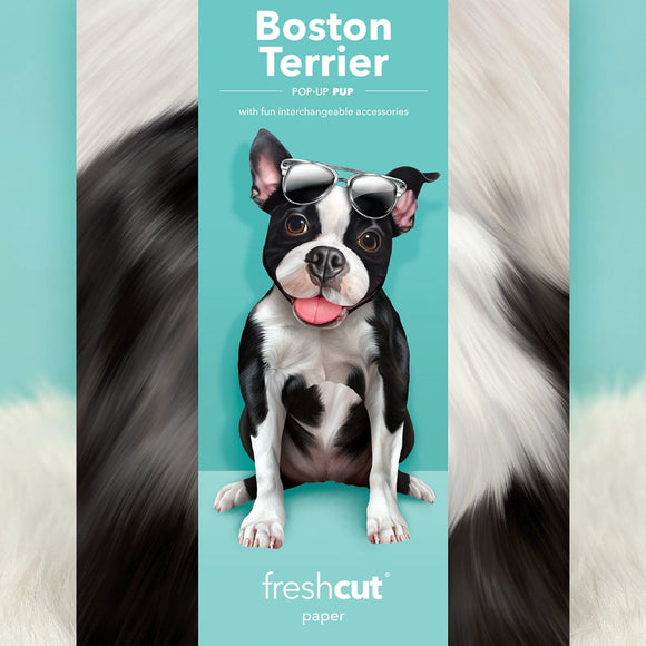 Fresh Paper Cut Carte Boston Terrier