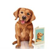 Fresh Paper Cut Golden Retriever Card
