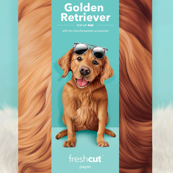 Fresh Paper Cut Golden Retriever Card