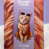 Fresh Paper Cut Orange Tabby Cat Card