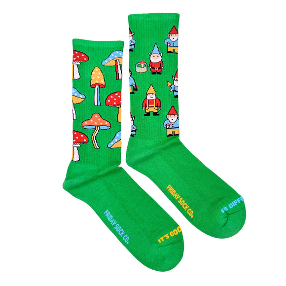 Friday Sock - Bas Sport - Champignon et Gnome