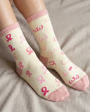 Friday Socks - Bas Dépareillés Caritatifs Cancer Du Sein Femme Womens Breast Cancer TDG Mismatch Socks - CTDG0007 - Sur Pieds
