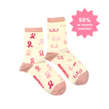 Friday Socks - Bas Dépareillés Caritatifs Cancer Du Sein Femme Womens Breast Cancer TDG Mismatch Socks - CTDG0007
