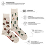 Friday Socks - Bas dépareillés Ours Et Arbres Homme Bear In Hat And Trees Mismatch Socks - MC00299 - Specs