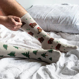 Friday Socks - Bas dépareillés Ours Et Arbres Homme Bear In Hat And Trees Mismatch Socks - MC00299 - Portés