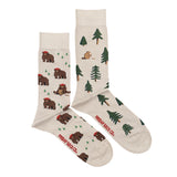 Friday Socks - Bas dépareillés Ours Et Arbres Homme Bear In Hat And Trees Mismatch Socks - MC00299