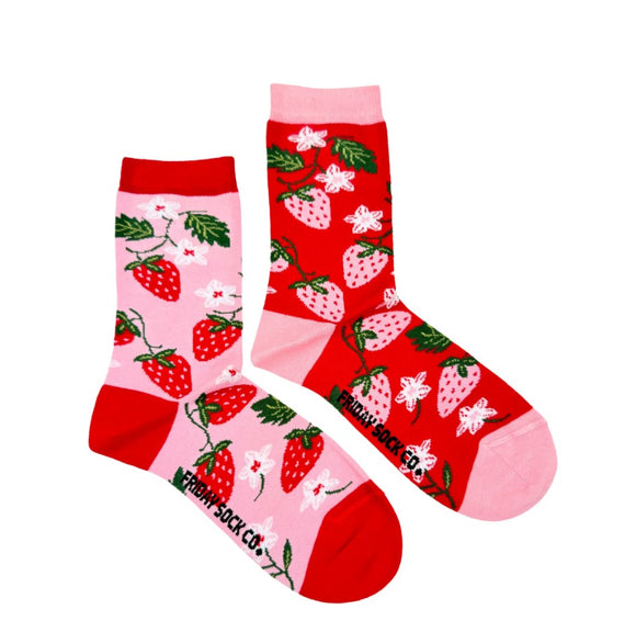 Friday Socks Chaussettes Depareillees Pour Femme Fraises
