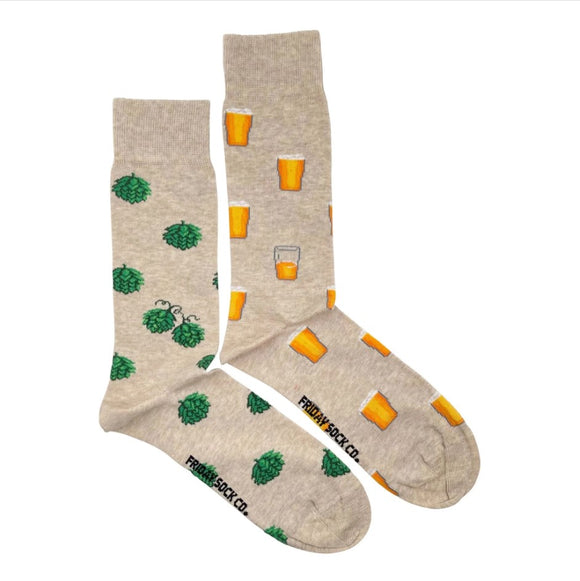 Friday Socks Chaussettes Depareillees Pour Homme Houblon Et Biere