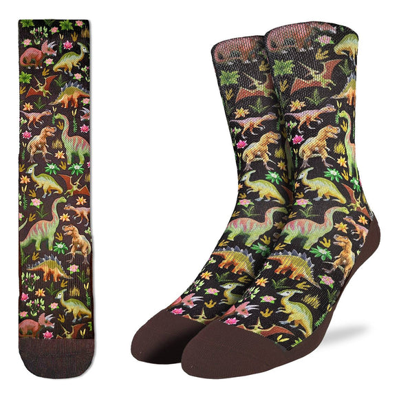 Good Luck Sock Chaussette Dinosaures Fleurs Dino Flowers