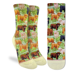 Good Luck Sock Chaussette Vaches Higland Cows Femmes