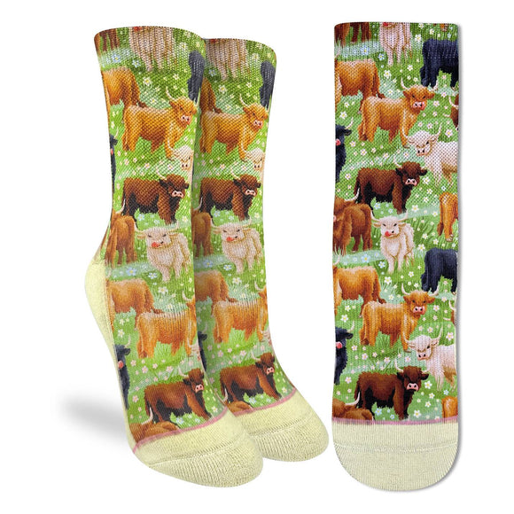 Good Luck Sock Chaussette Vaches Higland Cows Femmes