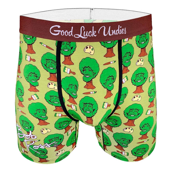 Good Luck Sock-Boxer Bob Ross Happy Trees