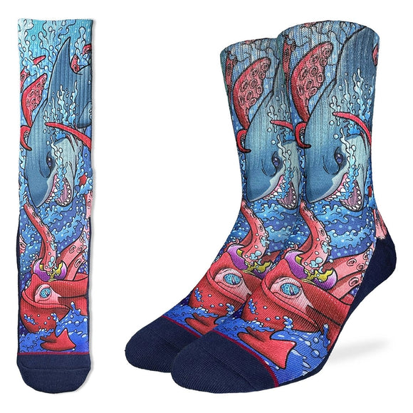 Good Luck Sock - Chaussettes Requin VS Kraken Pour Hommes