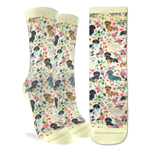 Good Luck Sock-Women_s Floral Dachshunds Socks