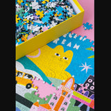 Holiyay Casse-tete 1000 Pieces Le Gros Chat Jaune Assemblage