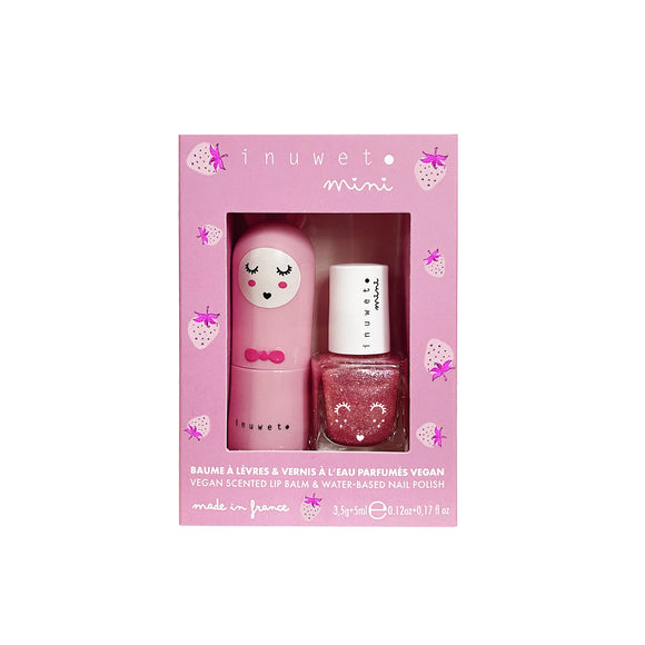 Inuwet - Coffret Ongles Et Levres - Fraise 