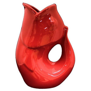 Pichet Gurgle Pot Rouge en forme de poisson qui fait glou glou petit format