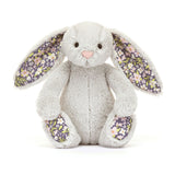 JellyCat Lapin Petite Éclosion Argenté Little Blossom Silver Bunny Bloom Face