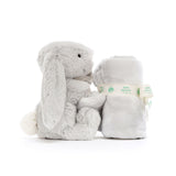 JellyCat Bashful Bunny Soother Toutou Doudou Argent