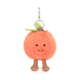 Jellycat - Breloque Pêche Amuseables Peach Bag Charm - APEACH4BC - De Face