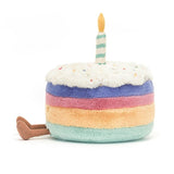 Jellycat - Gâteau d'anniversaire Arc-en-ciel Amusable Côté