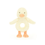 Jellycat Hochet De Dentition Canneton Bashful Duckling Ring Rattle Jellycat Face
