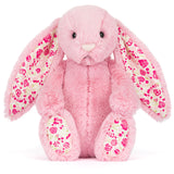 Jellycat - Lapin Rose Luxe Blushkin Blossom Bunny Original - BAS3ROSE - De Face