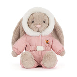 Jellycat - Peluche - Bashful Bunny Snow Suit - Face