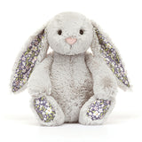 Jellycat - Peluche - Lapin Blossom - Argenté - Face