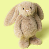 Jellycat - Petit Lapinot Avoine Oat Flufflet Bunny Little BASS6TCAR - À Angle Sur Fond Jaune
