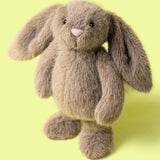 Jellycat - Petit Lapinot Faon Fawn Flufflet Bunny Little BASS6BR - À Angle Sur Fond Jaune