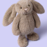 Jellycat - Petit Lapinot Faon Fawn Flufflet Bunny Little BASS6BR - À Angle Sur Fond Lavande