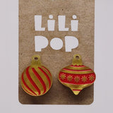 LiliPop - Boucle d'oreilles - Boules de Noël - Rouges