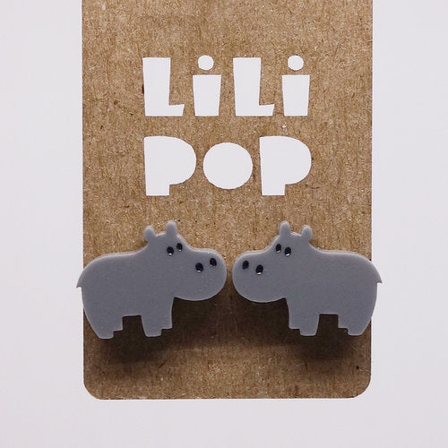 Lilipop-Boucle d'oreille Hippopotame Backing