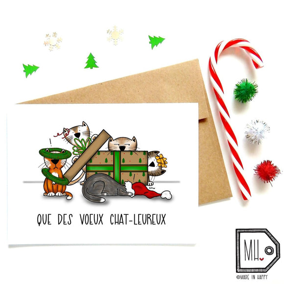 Made In Happy - Carte De Noël - Chat-Leureux
