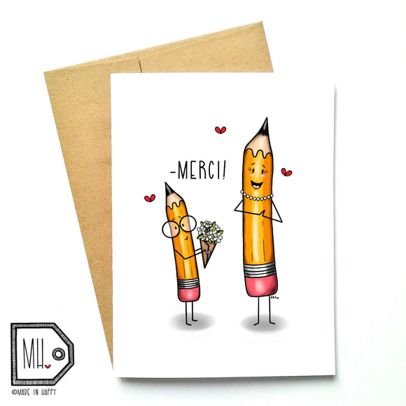 Made In Happy - Carte De Souhait - Merci ! Crayons