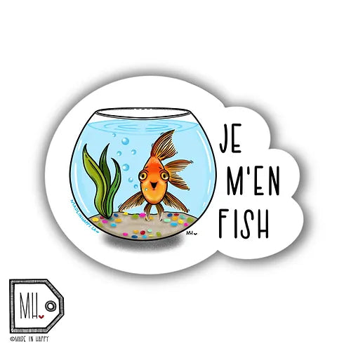 Made in Happy - Autocollant Je m'en Fish